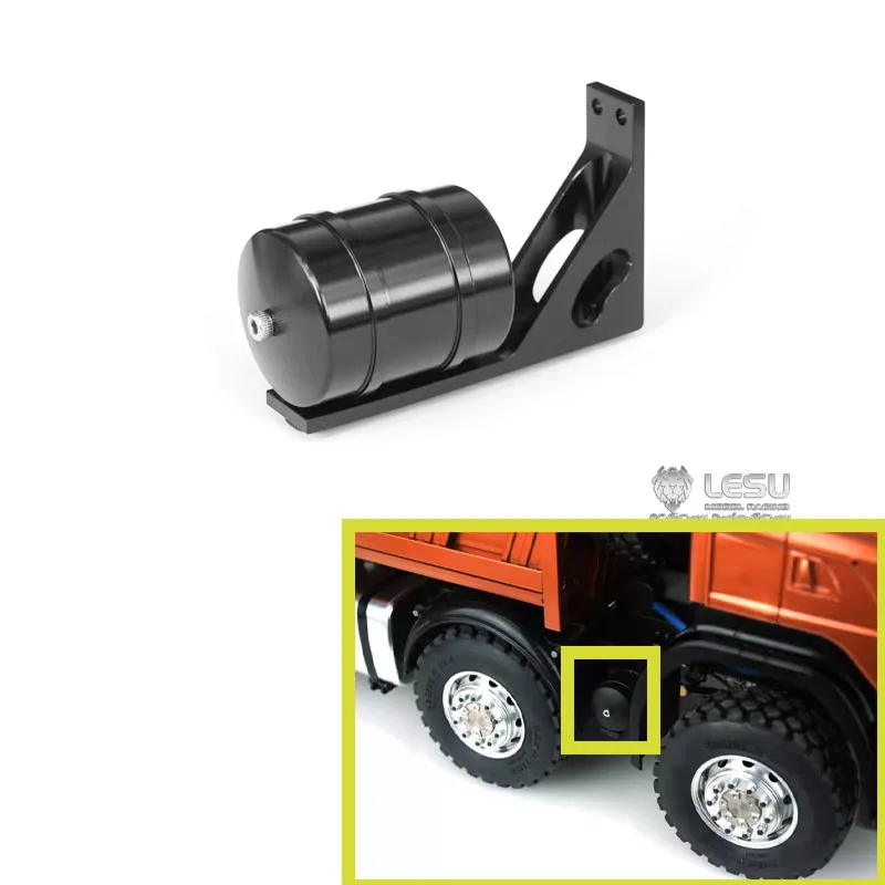 Single Gas Tank Aluminum Alloy Black Upgrade G-6013-A for 1/14 Scania for Tamiya RC Romote Control Trailer Tipper Military Truck