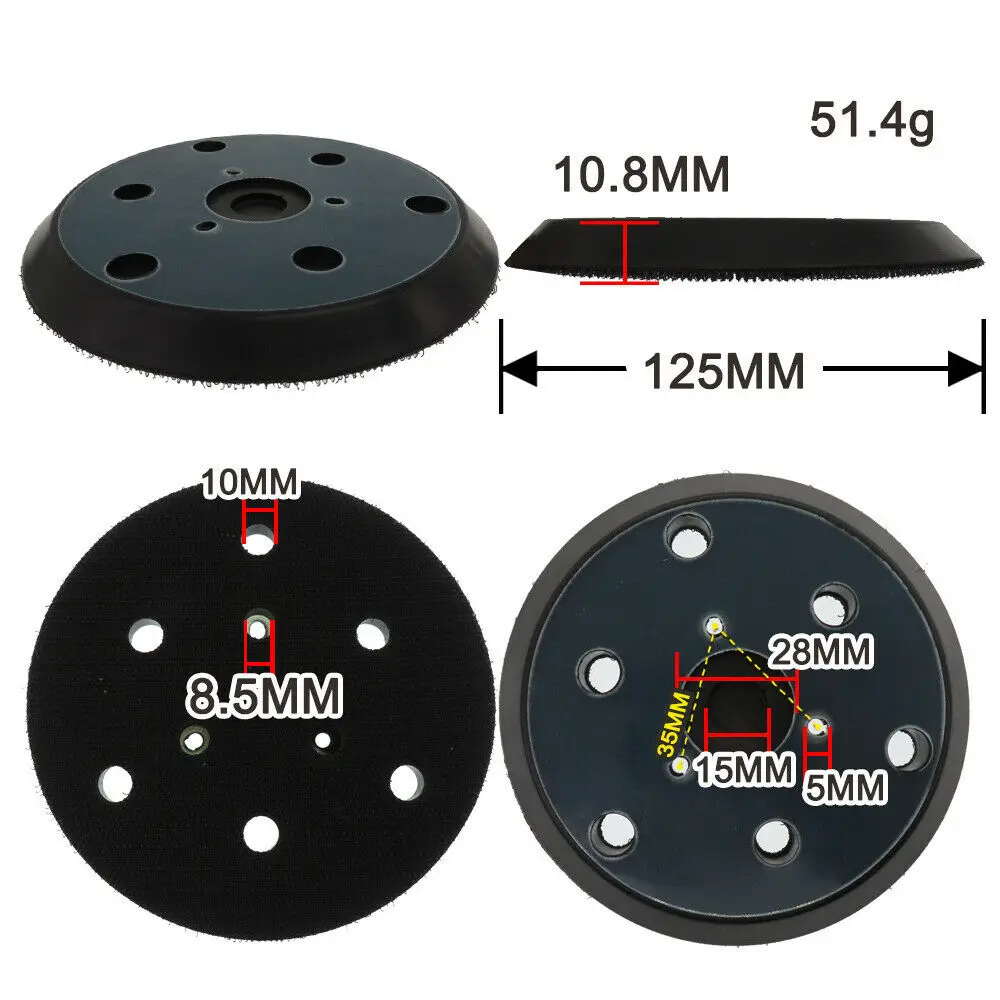 5 "zoll 125mm 6 Loch Haken und Schleife Schleifen Polieren Sichern Disc Pad Orbit Sander Lackiertem Holz Schleifen disc