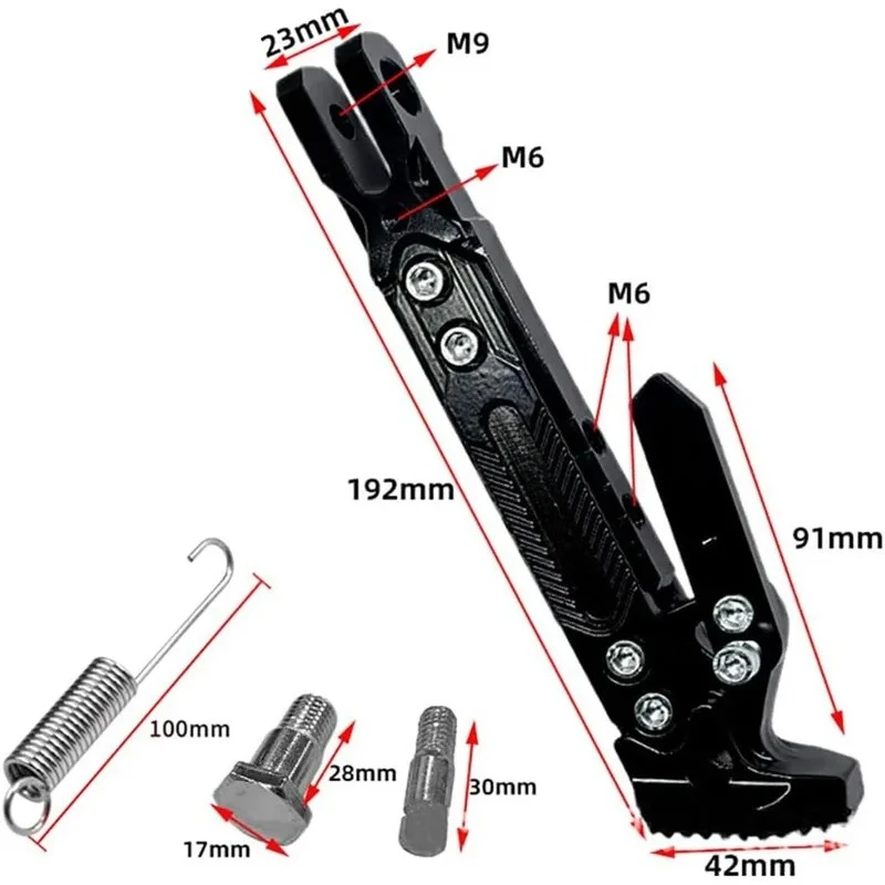 for M3 Motorcycle CNC Adjustable Side Stand Kickstand Parking Support Frame for Electric Motorcycle