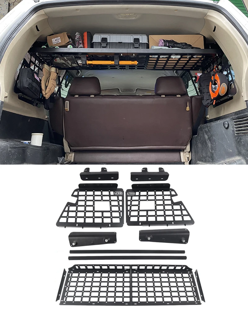 For Mitsubishi Pajero V73 V75 V77 1999-2006 Modular Storage Panel Shelf Modification Rear Trunk Debris Rack Molle panel