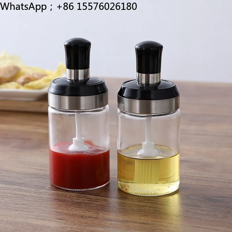 Glass Bottle Kitchen Integrated High Temperature Resistant Barbecue Pancake Brush Electric Cake Pan Pancake Spreader Brush