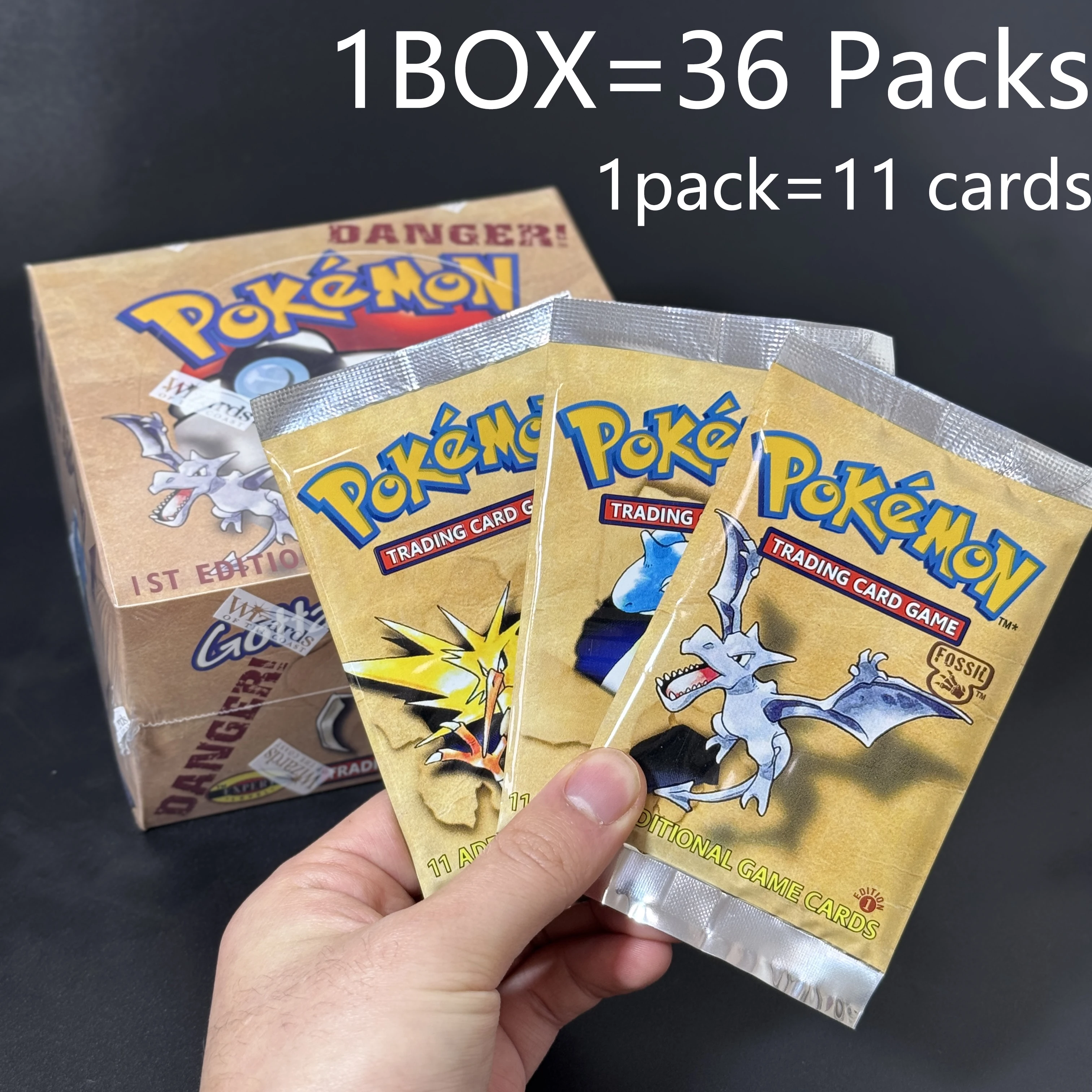 PKM Base Set Fossil Jungle Team Rocket Neo Destiny Booster Box 1999 2000 Year 1st Edition 1Box 36 Packs Proxy Game Cards Sealed