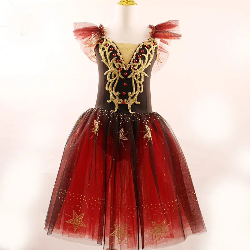 Rot Giselle Ballett Tanz Ballerina Tutu Kleid Für Mädchen Frauen Bühne Leistung Kostüm Lange Ballett Tanzen Kleider