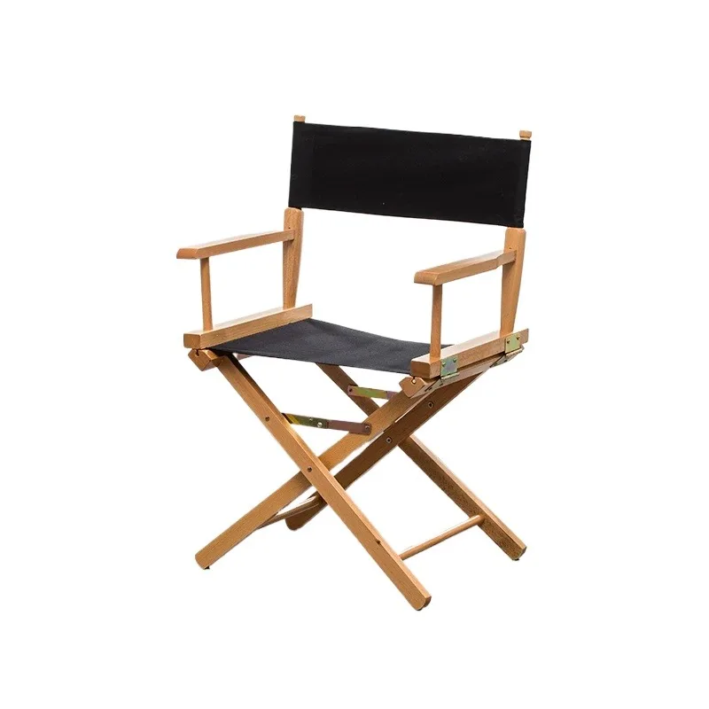 Folding Canvas Chair, Solid Wood Director Stool for Bar Office Makeup, Outdoor Lightweight Fishing Seat