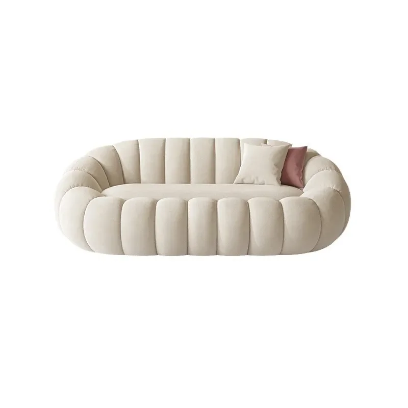 Rotatable Pumpkin Sofa Lamb Wool Fabric Lazy Lounger for Living Room Balcony Apartment Leisure Sleepable Seat
