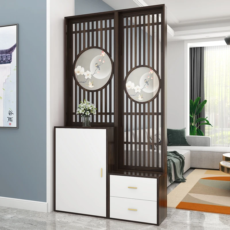 Home screen partition Entry door block Living room Simple modern decoratin Solid wood porch cabinet Shoe cabinet Integrated