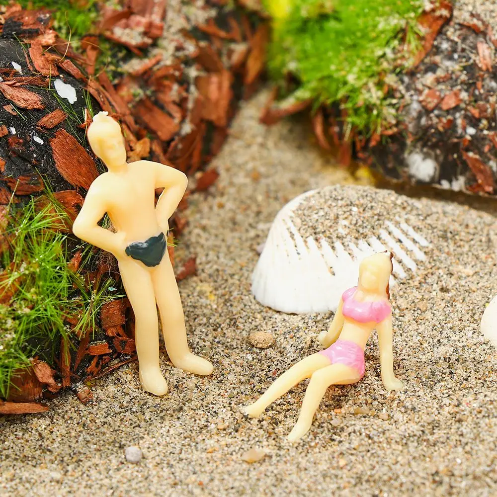 10pcs Hot Mixed Color Pose Dollhouse Decorations Train Scenery DIY Character People Figures Swimming People