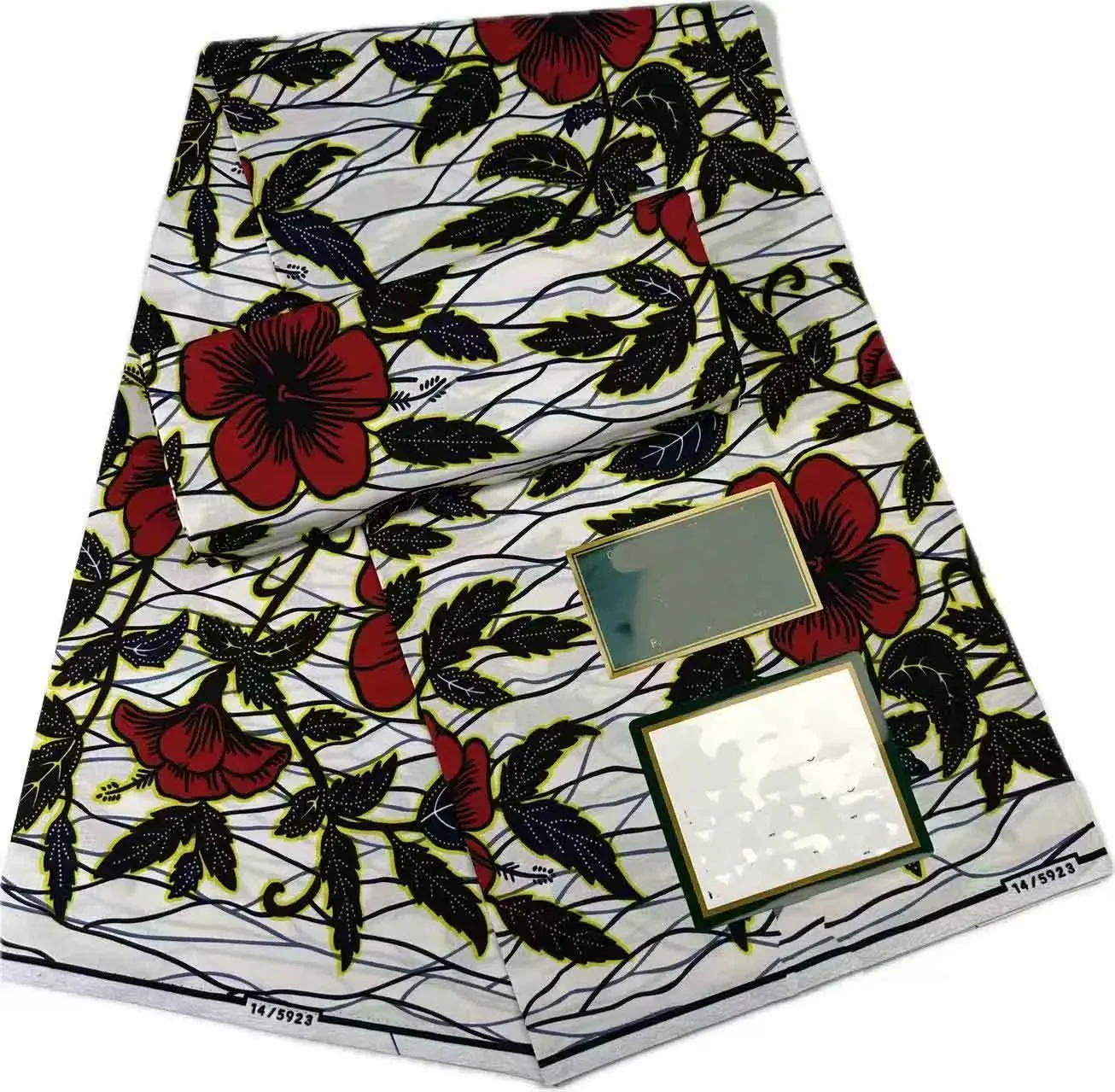 100% قطن 6 ياردات شمع كلاسيكي حقيقي مضمون قماش طباعة شمع حقيقي هولندي hollandais pagne أفريقيا فستان #3