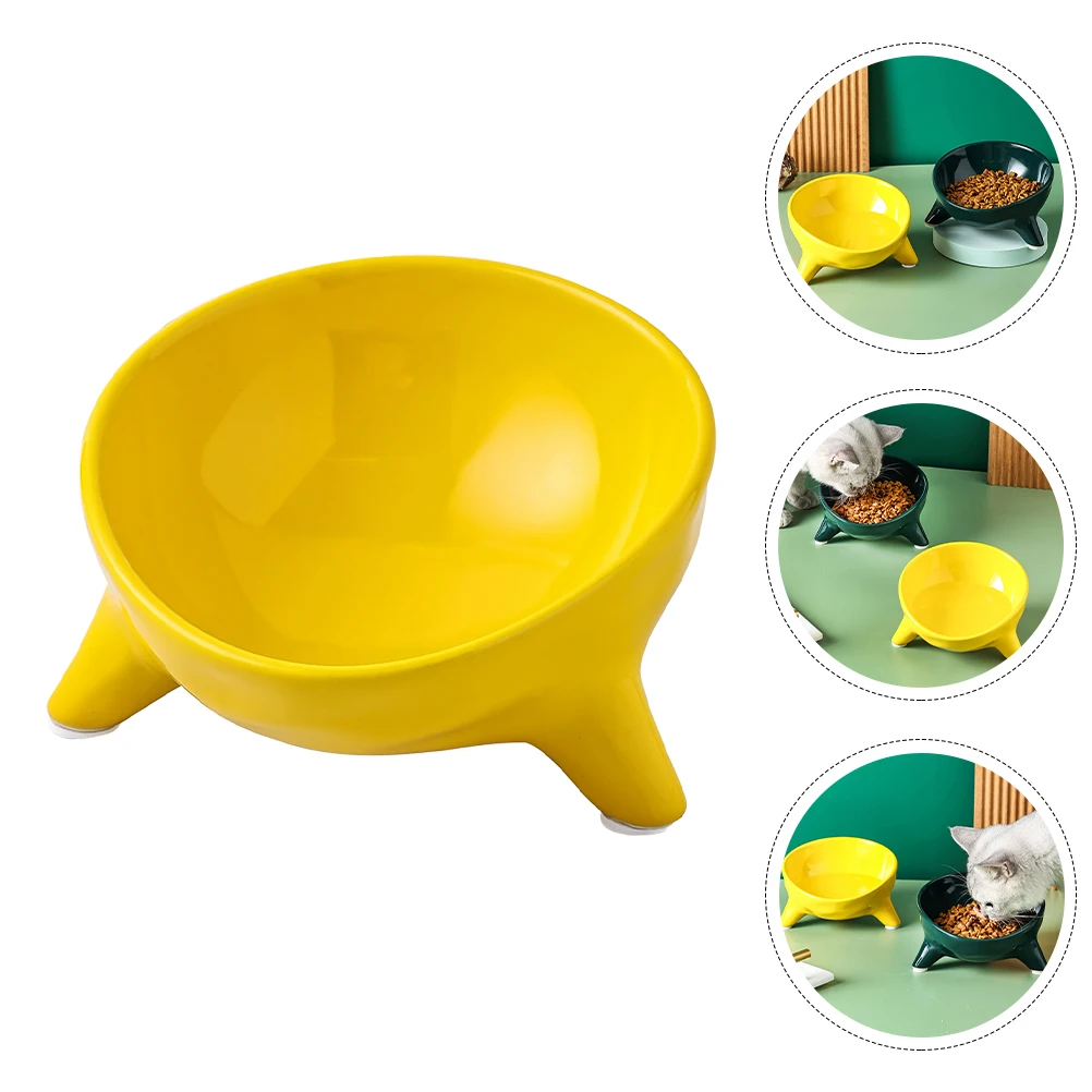 

1pc Creative Elevated Cat Food High Base Dog Ceramic Feeding Bowl Cervical Protection Durable Water Bowl For