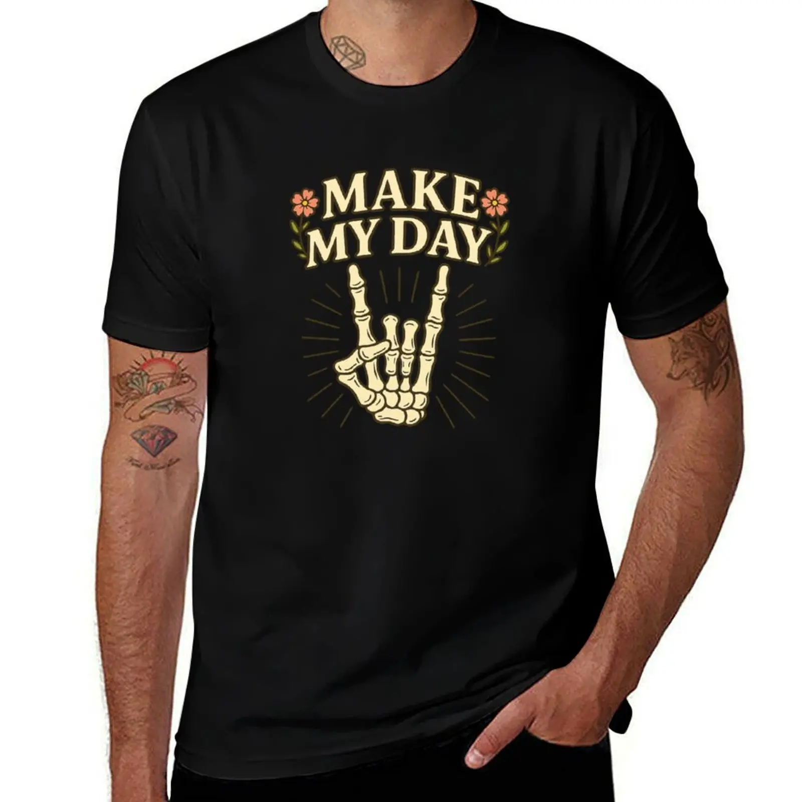 

Make My Day – Skeleton Mood T-Shirt custom t-shirts shirts graphic clothes Personalized t-shirt mens t shirts