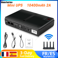 DC 18W 5V/9V/12V 1A USB 5V 2A Large Capacity Multipurpose Mini Portable 10400mAh UPS Backup Power Adapter for WiFi Router