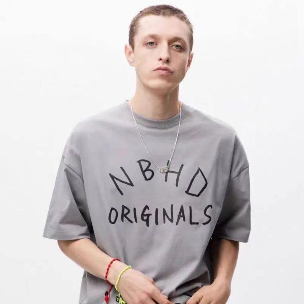 25SS NBHD Japanese Printed Letter Loose Short Sleeved Casual Versatile T-shirt