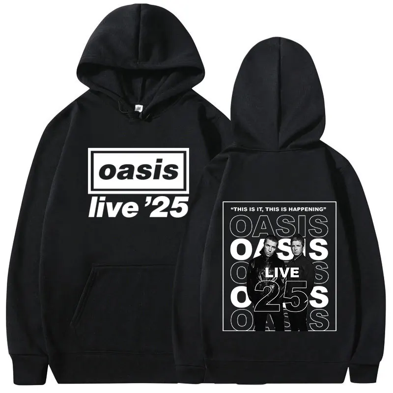2026 Unisex O-Oasis Live 25 Tour Print Hoodie Rockband Streetwear Herren Damen Casual Pullover Sweatshirt – Detail 3