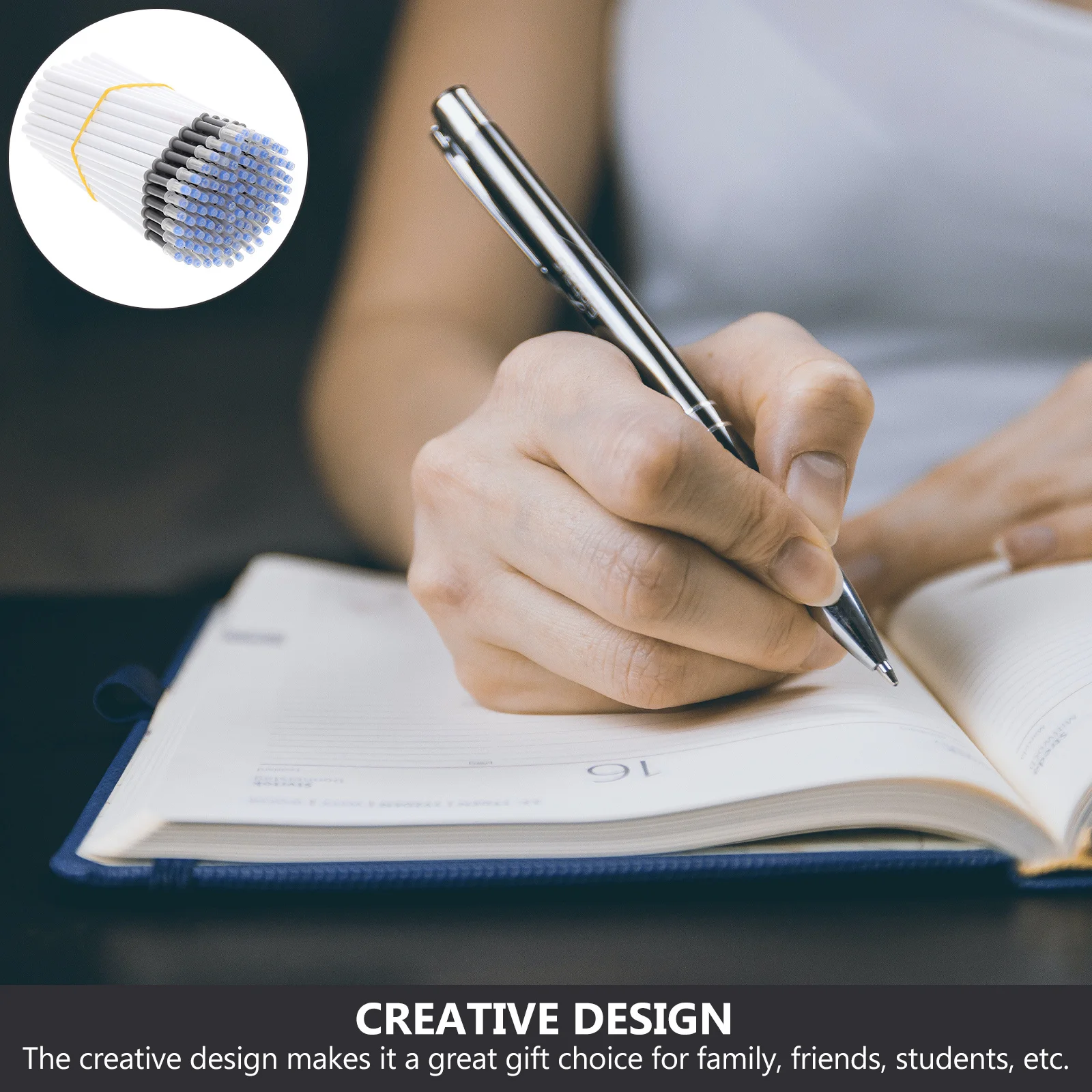 

100Pcs Press Gel Pen Refills Smooth Ink Quick Dry Portable Replacements for Students Drawing Writing Pen Refills