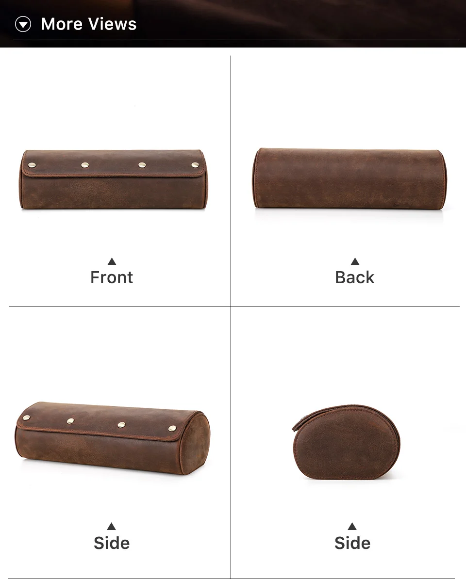 CONTACT'S FAMILY Vintage-Uhrengehäuse aus echtem Leder, Herrenuhren, Reise-Armbanduhr, Rollengehäuse-Halter, hochwertiges Geschenk für Männer – Detail 13