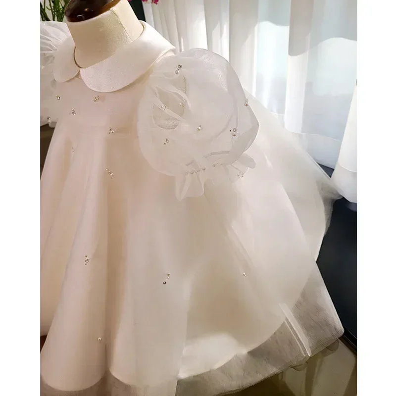 Girl Baby Dress Korean Style Birthday Dress 2024 New High-waisted Princess Dress Birthday Fashion Foreign Girl Gauze Dresses