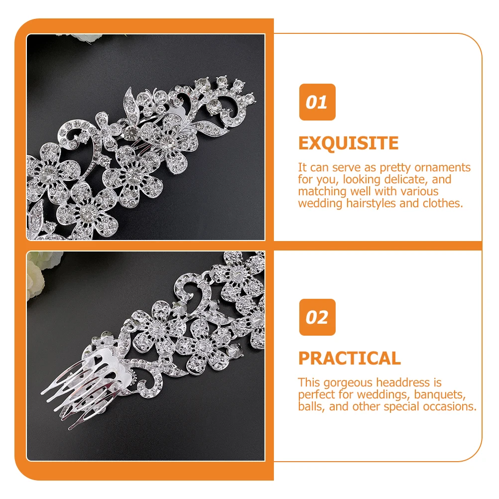 

Bridal Hair Accessories Crystal Comb Combs Rhinestones Silver Wedding Headpiece for Women Bride
