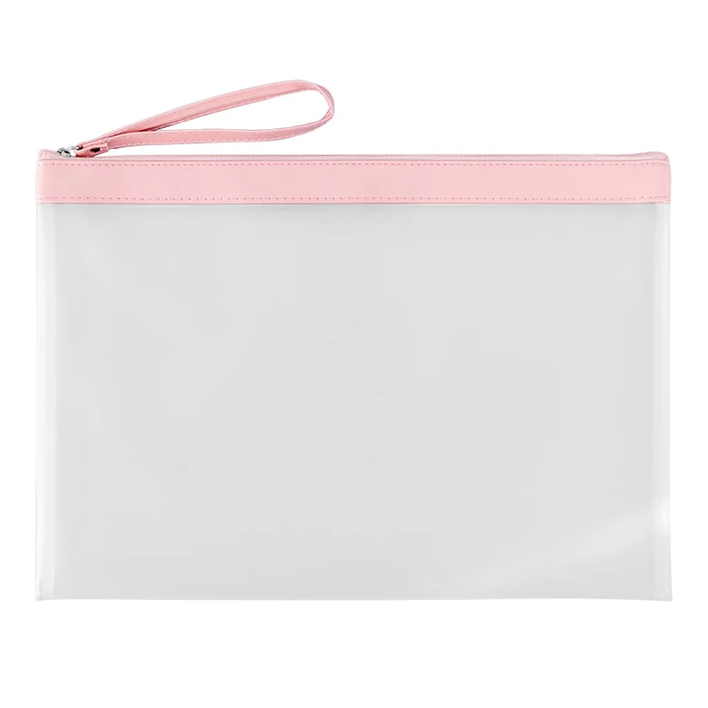 

School Folder A4 Size Loop Pull Organizer Transparent Document Bag A5 Size Office File Holder For Document Storage Office