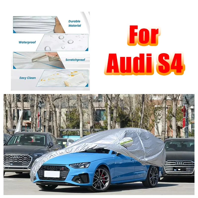 

Car Cover Outdoor Full Exterior Snow Cover Sunshade Waterproof Dustproof Protection with Reflective Strips for Audi S4