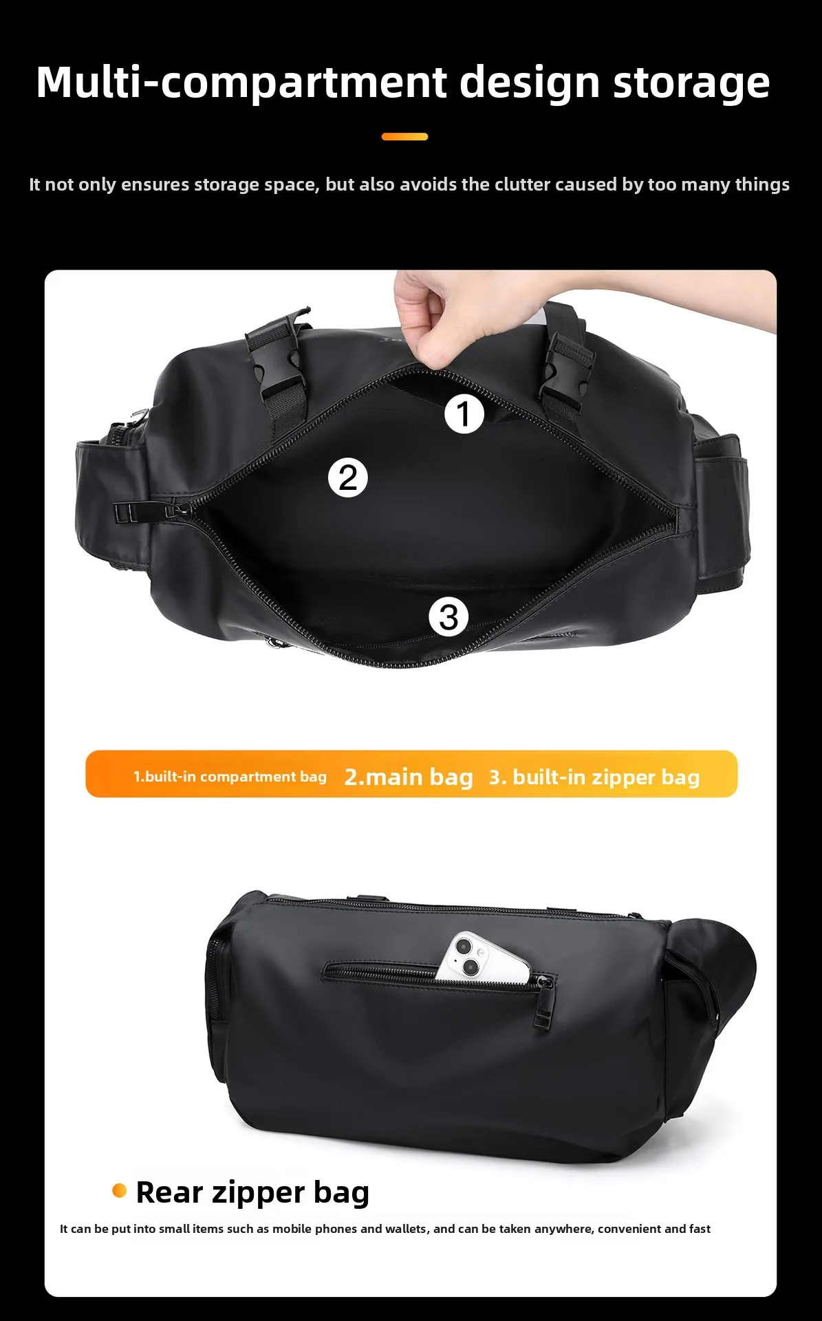 New Casual Men's Crossbody Bag, Simple and Large-capacity Single-shoulder Bag, Waterproof and Multi-functional Crossbody Bag
