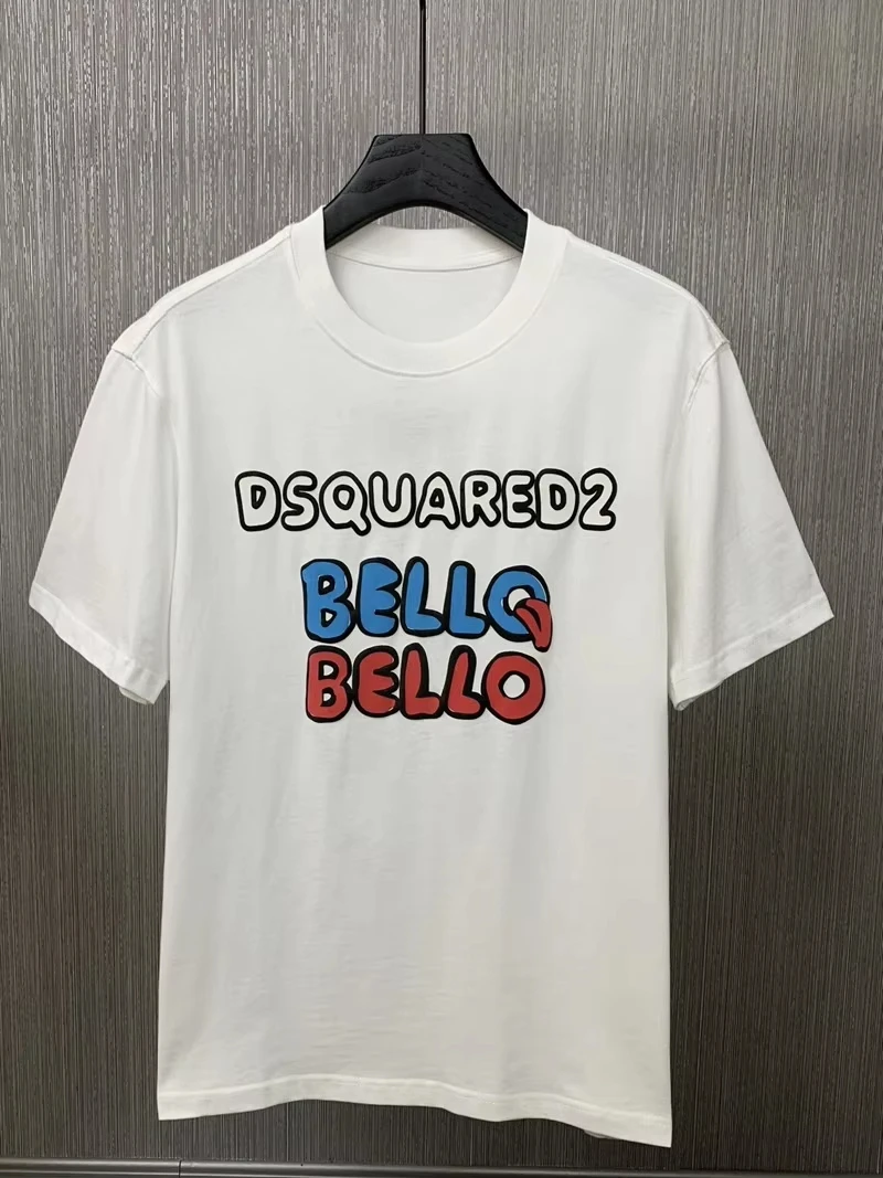 

2025 более европейская летняя новая модная футболка с буквенным принтом для мужчин и женщин, такая же велосипедная рубашка Harajuku Ins