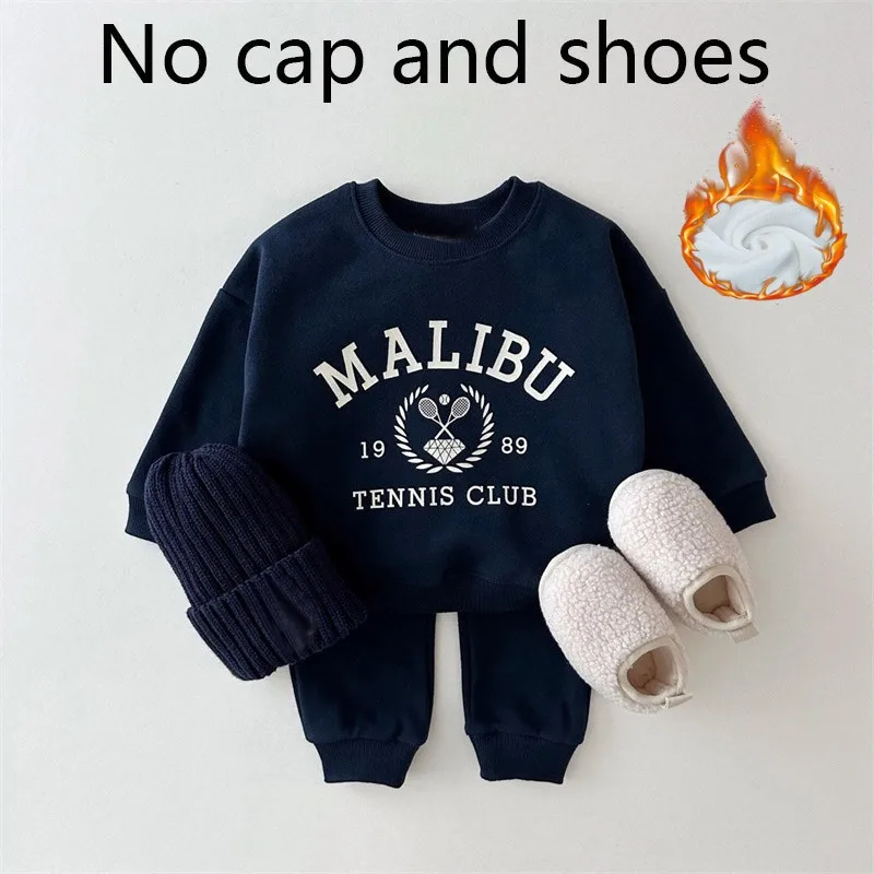 Autumn Winter Outfits Baby Letter Print Tracksuit Boy Girl Children Casual Tops + Pencil Pants 2pcs Infant Cotton Sweatshirt Set