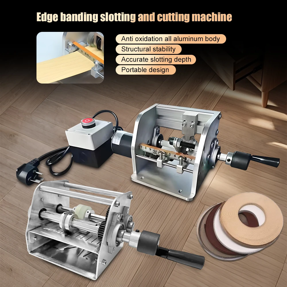 

Portable Automatic Manual Edge Banding Machine with Slotting and Cutting Machine Beveled Straight Edge Board Edge Banding Strip
