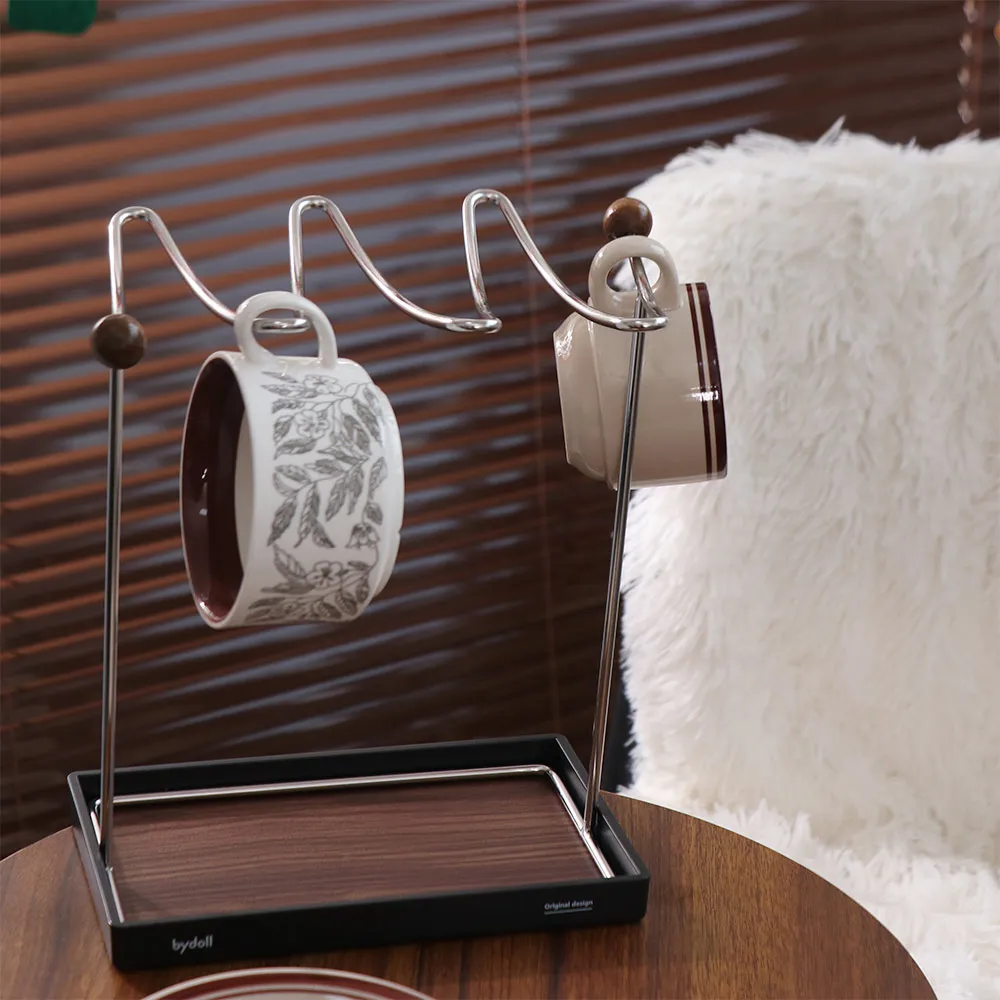 

Vintage Coffee Cup Rack Detachable Elegant Goblet Storage Holder Cup Hanging Draining Red Wine Glasses Stand For Kitchen Storage