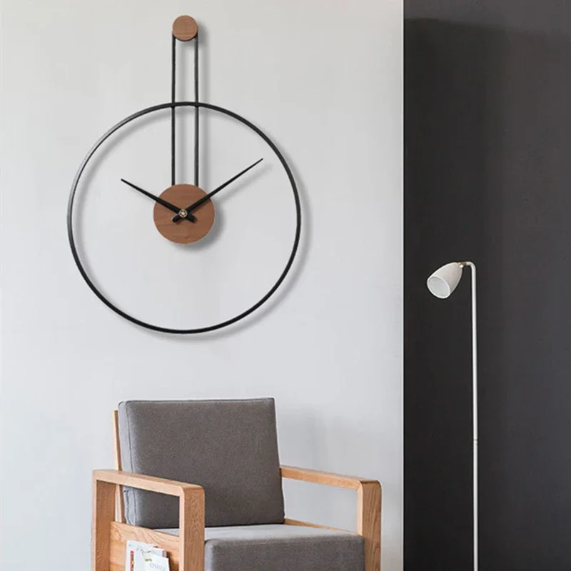 Creative Simple Wall Clock Retro Round Iron Silent Hanging Watches Nordic Modern Living Room Office Wall Decoration Wall Clocks