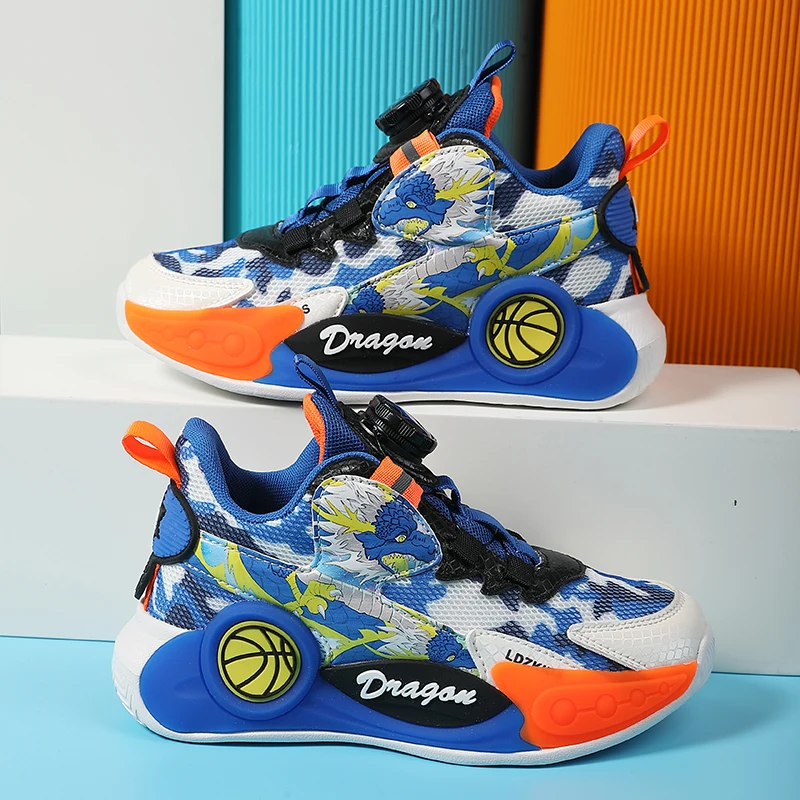 New children's shoes Boys' breathable basketball shoes Boys' fashion casual shoes Children's anti-skid sports basketball shoes