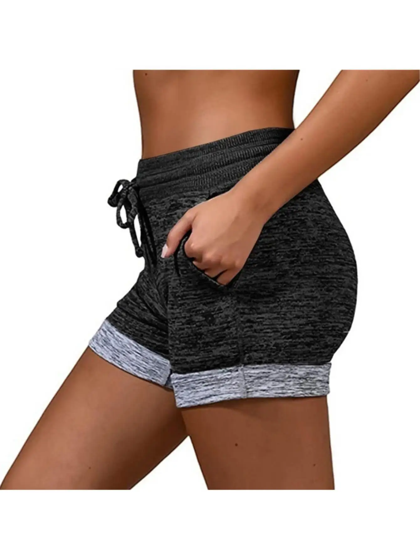 

Женские спортивные шорты, удобные повседневные шорты с эластичным поясом на шнурке и карманами, летние шорты для бега