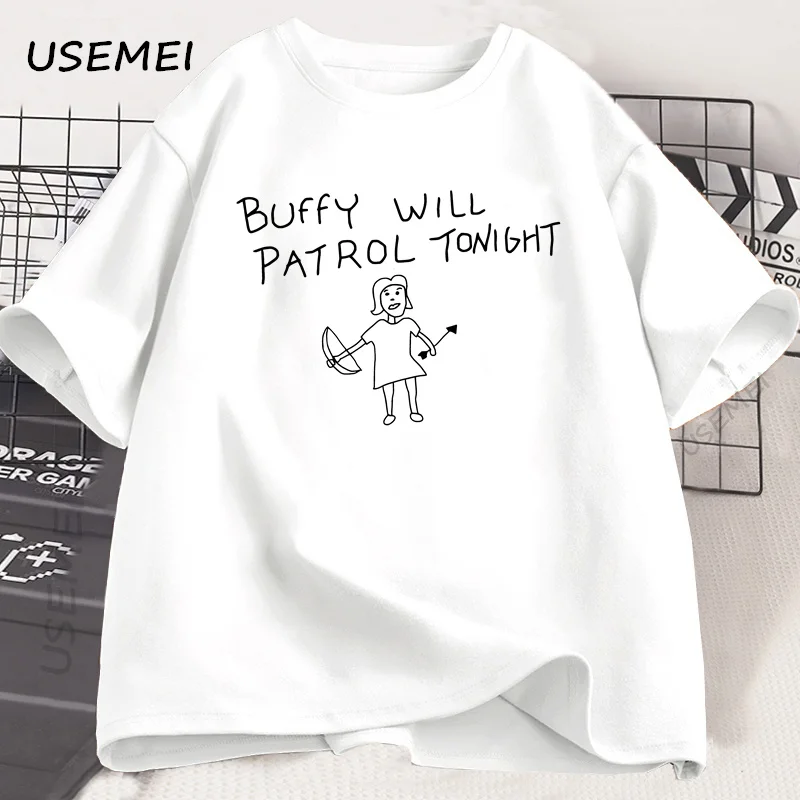 بافي سوف تدور الليلة تي شيرت مضحك الرجال النساء القطن الصيف قصيرة الأكمام التي شيرت الجرافيك تيز للجنسين ملابس الرقبة المستديرة