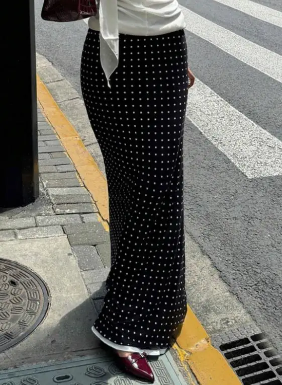 الخريف أزياء البولكا نقطة ضئيلة تنورة للنساء مزاجه التنقل الإناث أنيقة التنانير الحلو #4