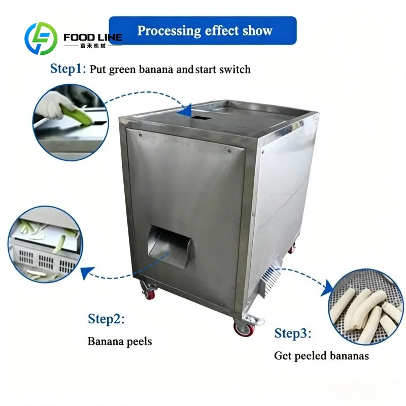 Customized Green Raw Banana Skin Removal Machine Stainless Steel Automatic Banana Peeling Machine Plantain Peeler Machine