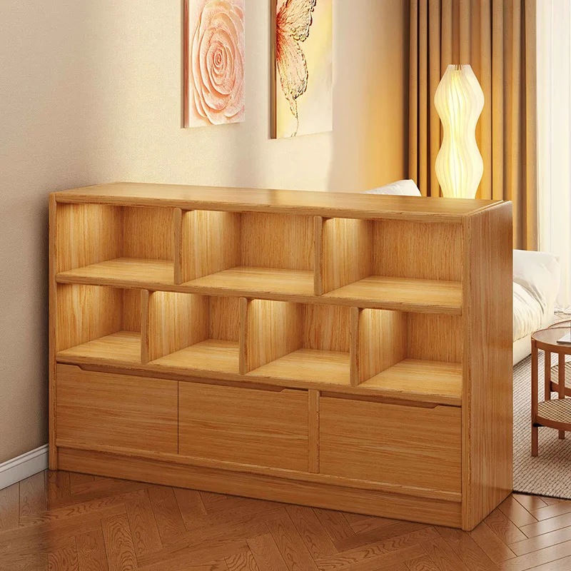 solid-wood-bookcase-floor-shelf-against-wall-locker-household-living-room-display-cabinet-bedroom-storage-cabinet