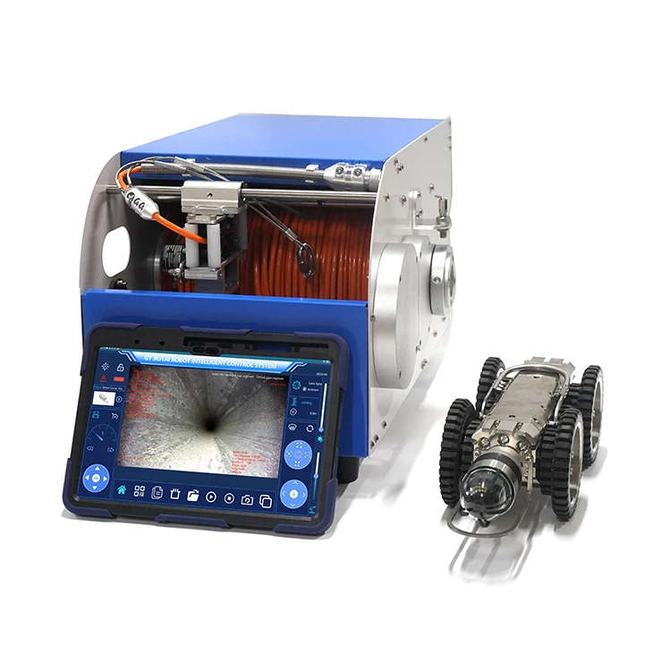 Sistema de cámara de inspección de robot sobre orugas de tubería de drenaje de alcantarillado CCTV de 150m con 512Hz 1080P