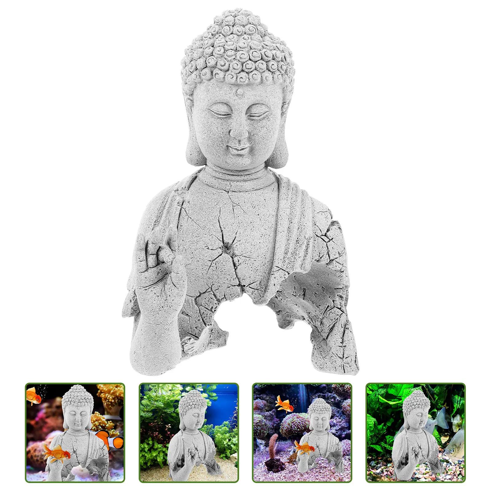 Buddha Statue Aquarium Decoration Fish Tank Buddha Sculpture for Home Garden Religious Art Decor Elegant Craftsmanship