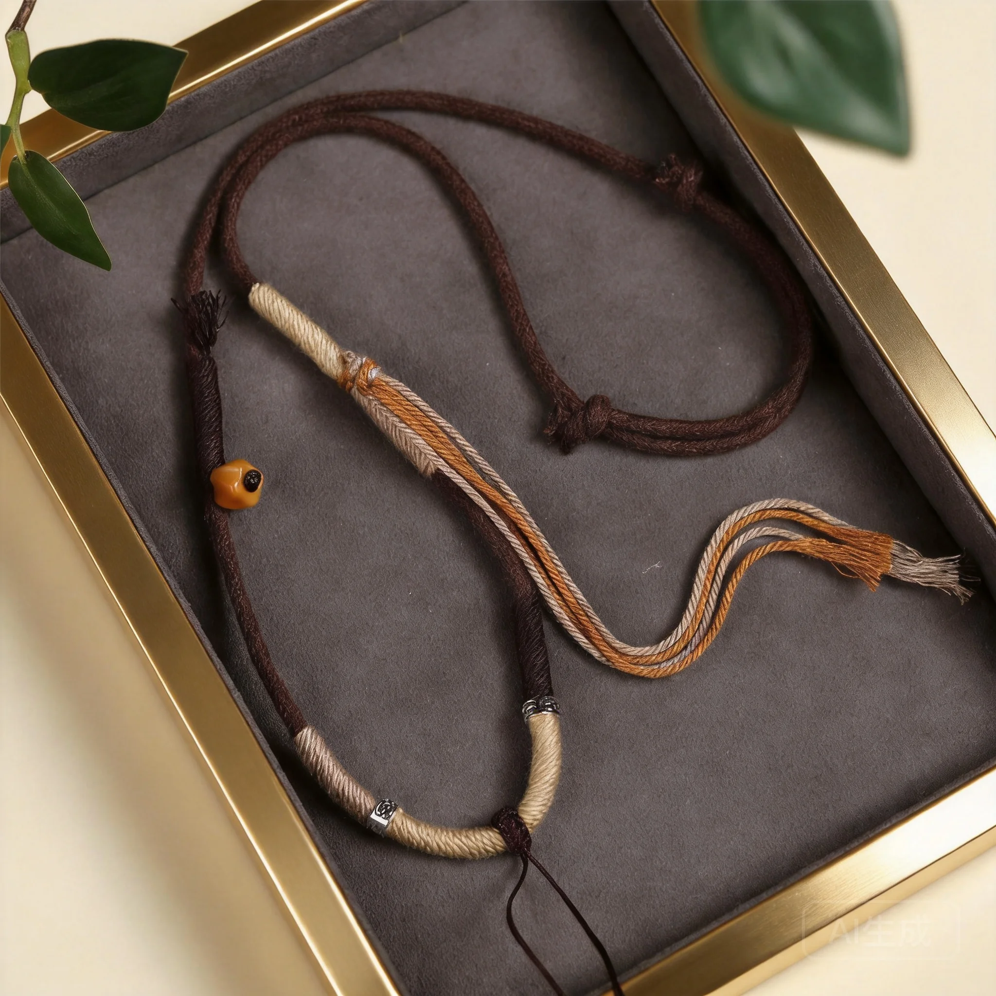 Yno Traditional Tibetan Style Handmade Braided Cotton Rope Lucky Blessing Wealth Attracting Pendant Necklace Cord Adjustable For
