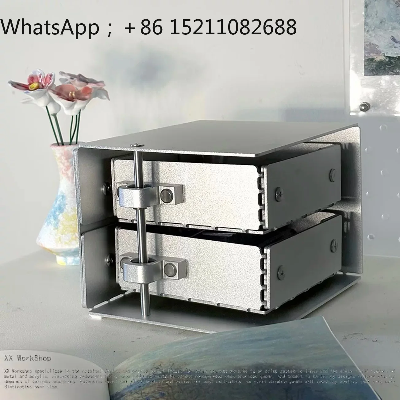 LLY aluminum alloy rotating storage box cabinet gold tentacle finishing storage box study bedroom dining room living room