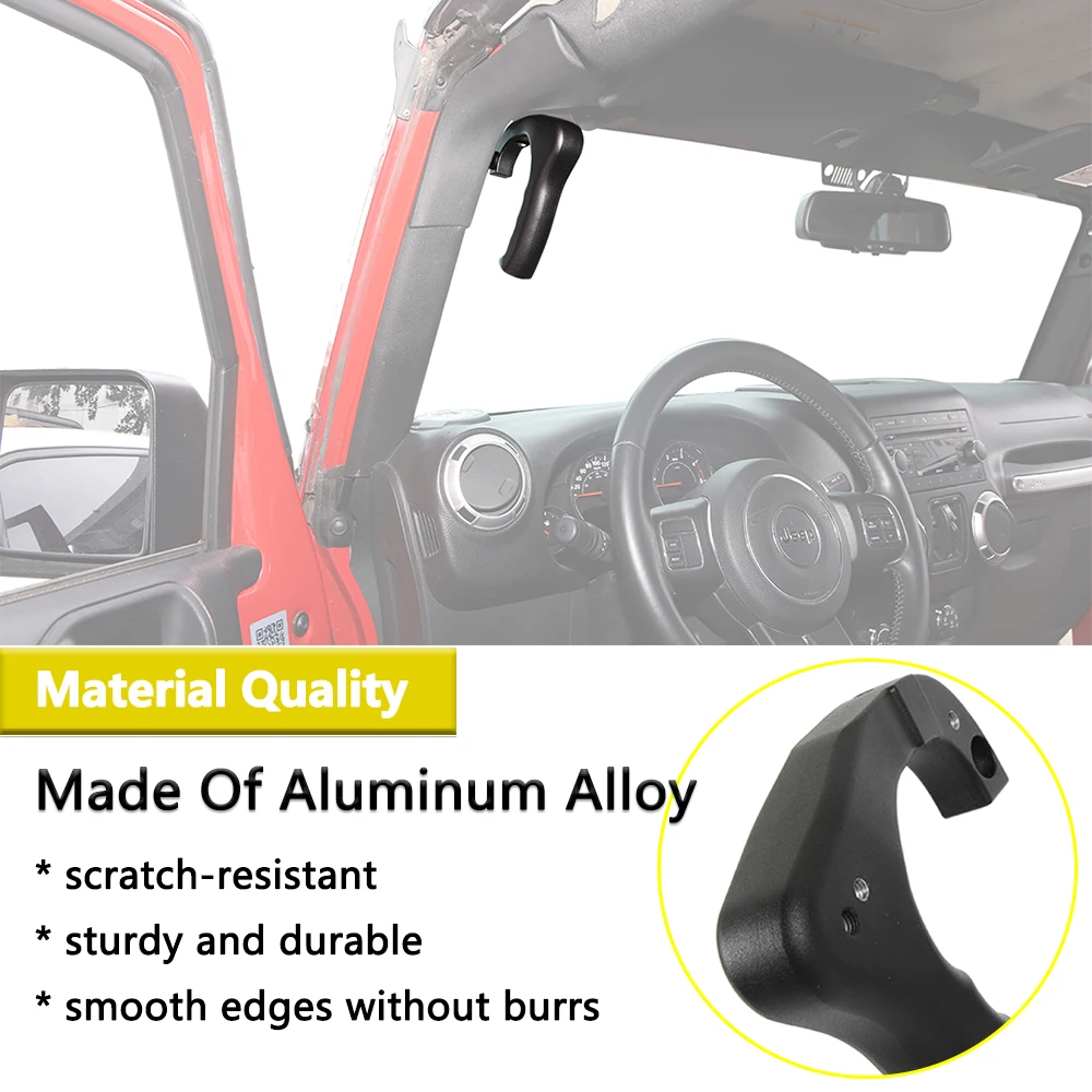 Front Roll Bar Grab Handle With Phone Holder For Jeep Wrangler JK 2007-2017 Roof Safety Handle Interior Accessories Modified
