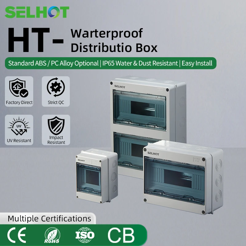 Outdoor Waterproof Plastic Circuit Breaker Box HT Series IP65 Electric Meter Distribution Enclosure for Electrical Engineering