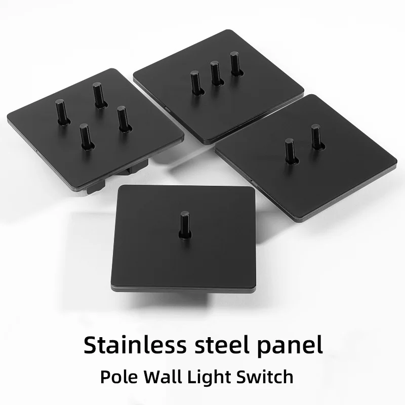 High quality black retro European light switch socket stainless steel toggle switch board universal wall light switch 4gang2way