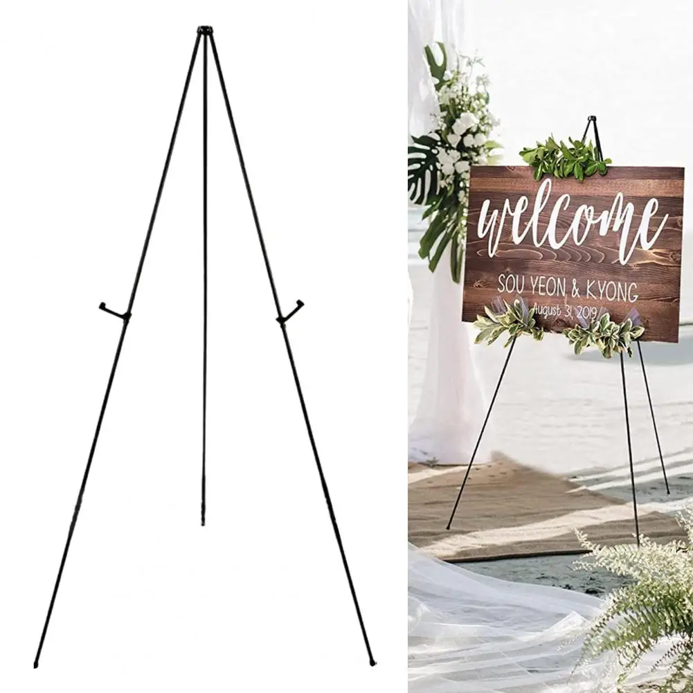 Display Stand Easel Stand The Party Adjustable Height Anti-slip Solid Collapsible Fixed Poster Metal Wedding Sign White