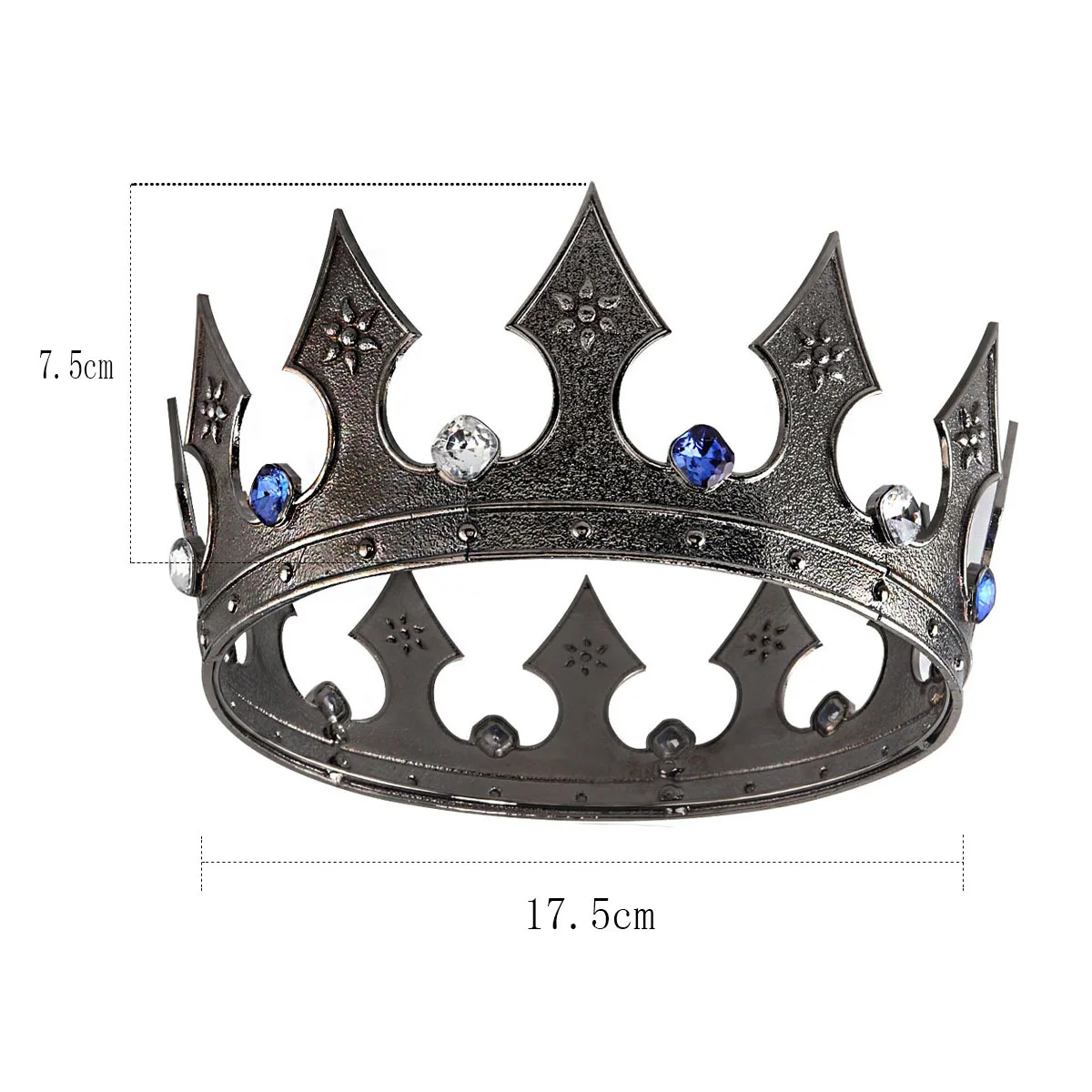 Tiara de cristal de metal com coroa barroca