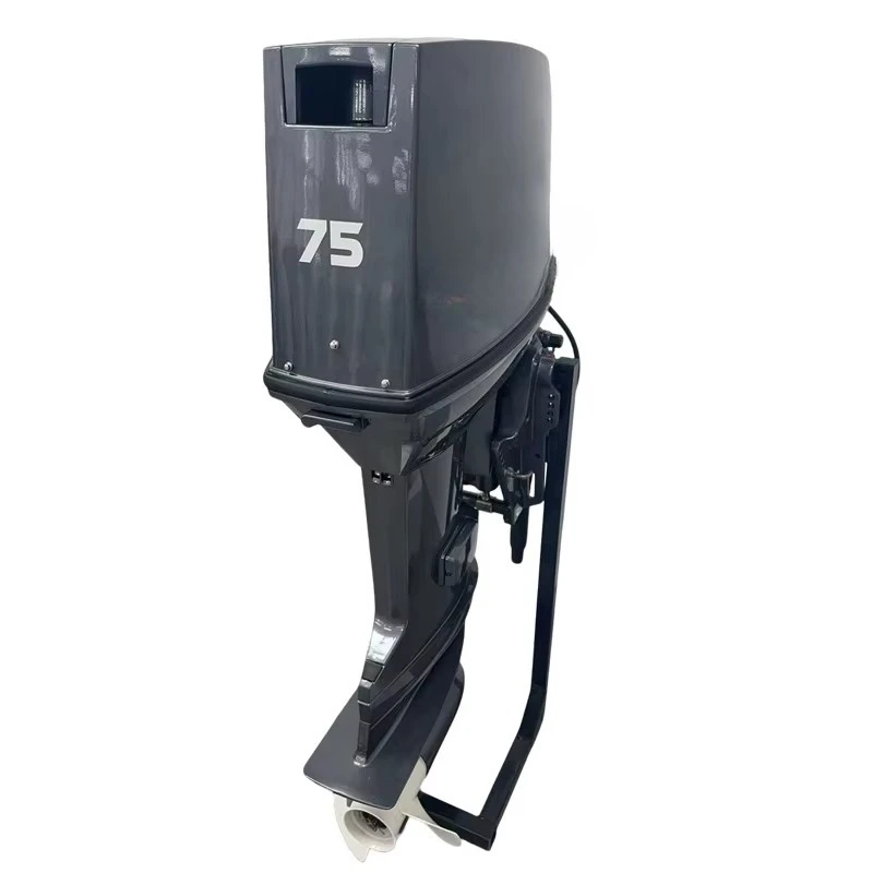 75HP 2 Stroke Outboard Motor  Manual Outboard Engine Pre-Mix Fuel System 3 Cylinder Boat Motor Long Shaft