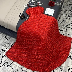 Customized A-line Sexy Spaghetti Strap Prom Gown Sleeveless 3D Printing Backless Evening Party Dresses Square Neck Платья На Тор