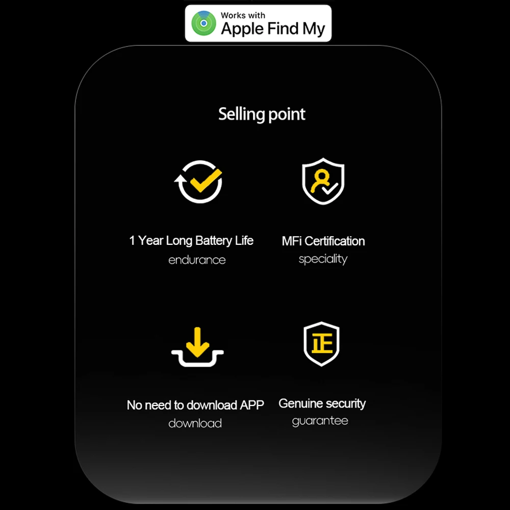 Rastreador GPS inteligente, Trabalhar com a Apple Find, My App ITag, Dispositivo Anti Lembrete Perdido, MFI Localizador, Chave do carro, Pet, Crianças Finder, 2pcs