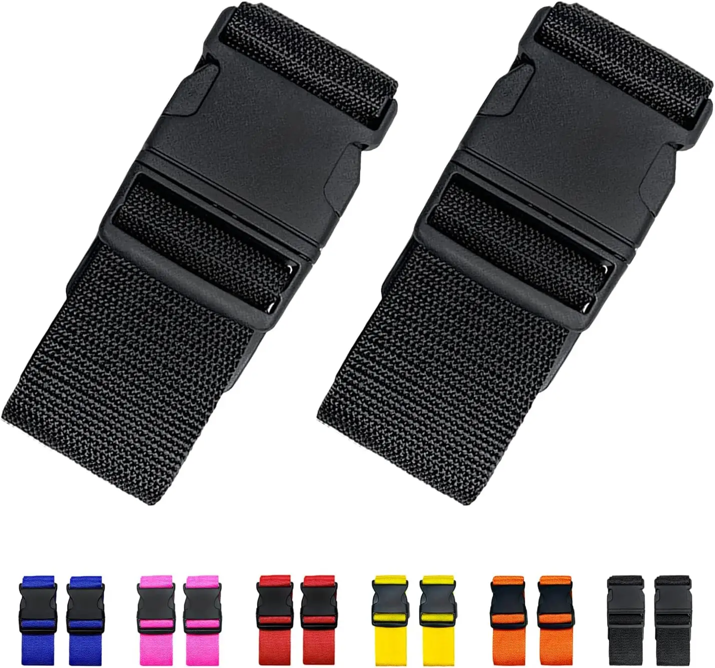 

2-Pack Adjustable Luggage Straps, TSA-Approved Bright Colors for Easy Identification