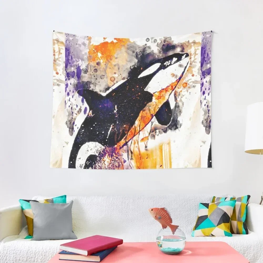 

Whale Watercolor painting Tapestry Decoration Bedroom Outdoor Decoration Tapestry