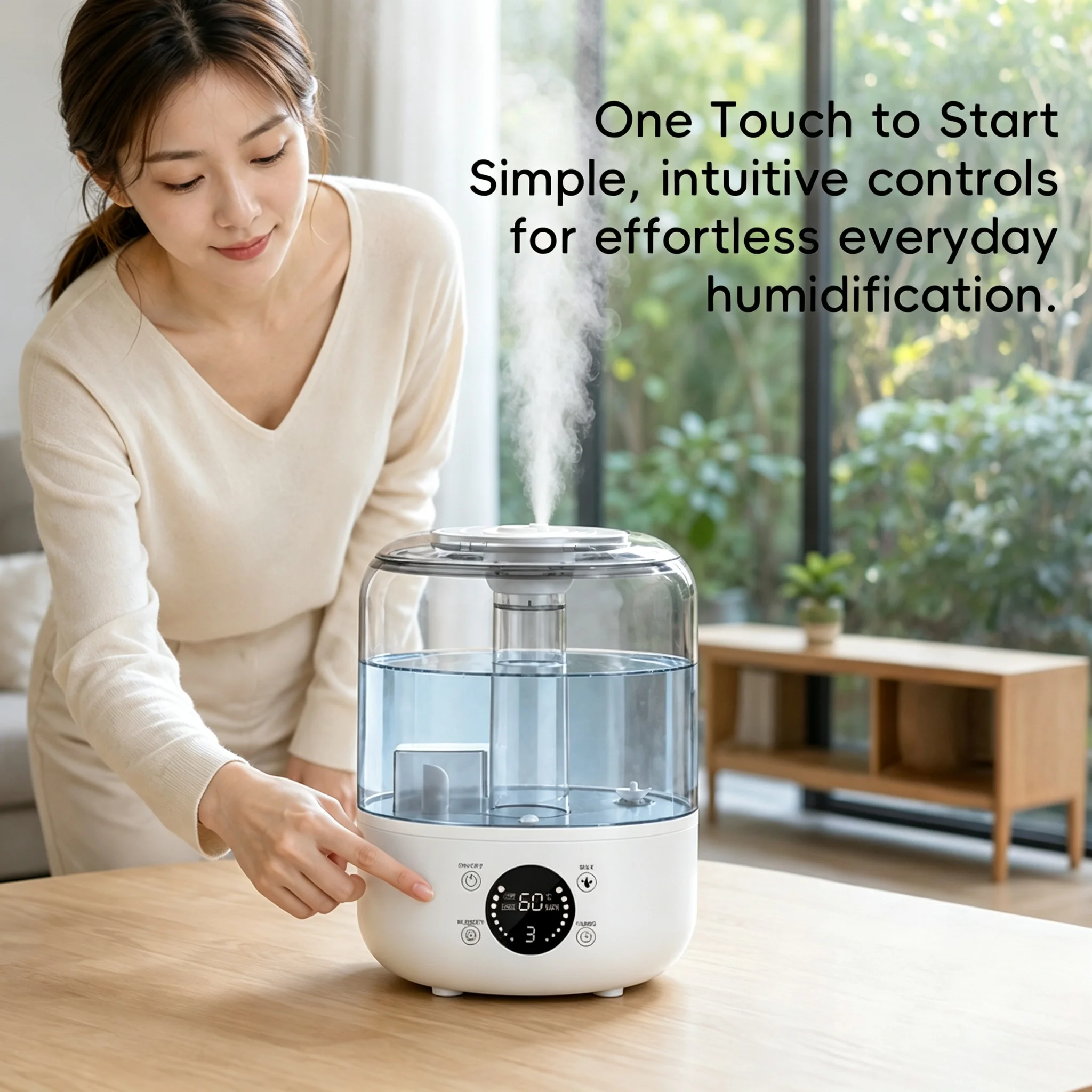 3L Ultrasonic Cool Mist Humidifier Transparent Tank 300ml/h Quiet Home Use Touch Rotary 2 Versions Optional Remote Timer